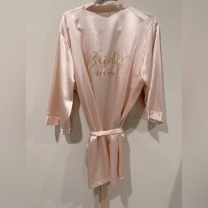 Bridesmaid Rose Gold Satin Robe / SIZE M/L